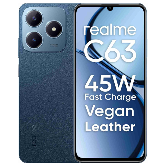 realme C63 4G (Leather Blue,4 GB RAM, 64GB Storage)